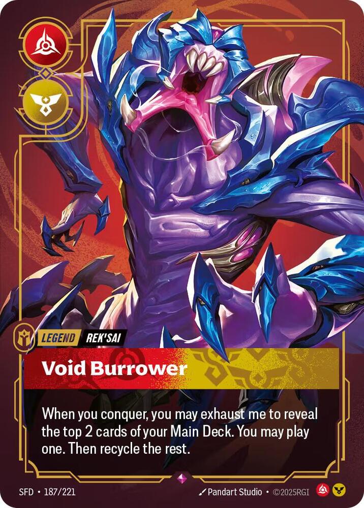 Rek'Sai, Void Burrower (V.1 - Rare) - Spiritforged (Rare) [SFD-187] — riftbound card