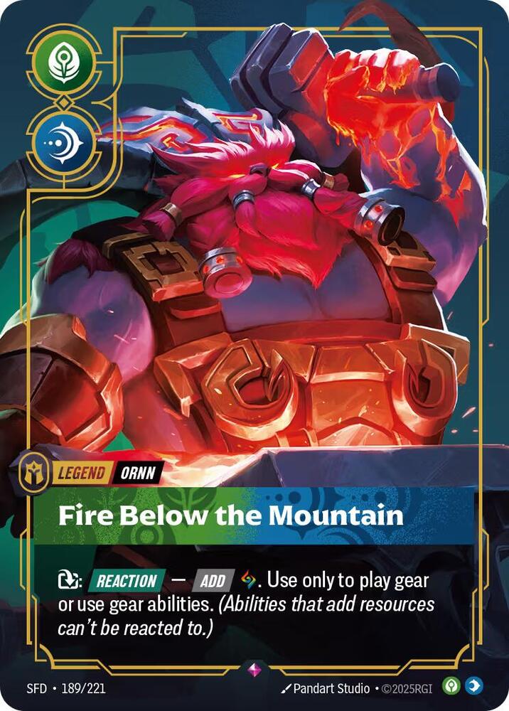 Ornn, Fire Below the Mountain (V.1 - Rare) - Spiritforged (Rare) [SFD-189] — riftbound card