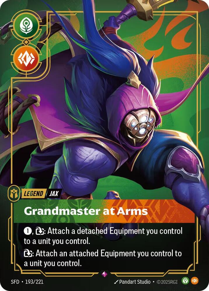 Jax, Grandmaster at Arms (V.1 - Rare) - Spiritforged (Rare) [SFD-193] — riftbound card