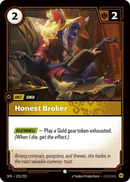Honest Broker - Spiritforged (Common) [SFD-155] — riftbound card Main image
