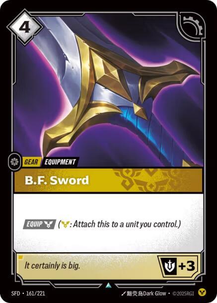 B.F. Sword - Spiritforged (Uncommon) [SFD-161] — riftbound card Main image