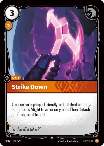 Strike Down - Spiritforged (Uncommon) [SFD-107] — riftbound card