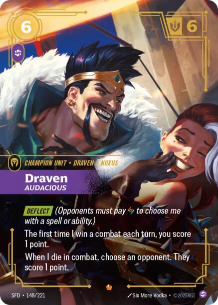 Draven, Audacious (V.1 - Epic) - Spiritforged (Epic) [SFD-148] — riftbound card