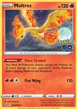 Moltres - Pokémon GO (Holo Rare) [PGO-012] Hover Image
