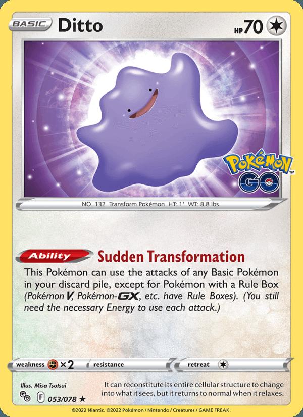 Ditto - Pokémon GO (Holo Rare) [PGO-053] Image principale du produit