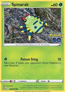 Spinarak - Pokémon GO (Common) [PGO-006] Hover Image