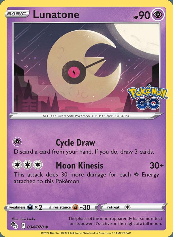Lunatone - Pokémon GO (Uncommon) [PGO-034] Image principale du produit