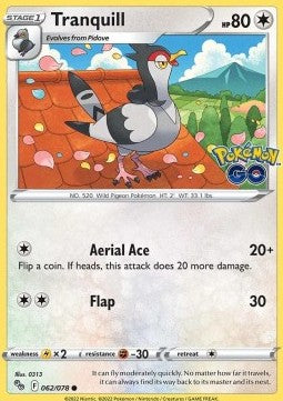 Tranquill - Pokémon GO (Common) [PGO-062] Hover Image