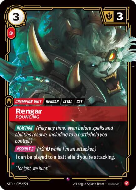 Rengar, Pouncing - Spiritforged (Rare) [SFD-025] — riftbound card