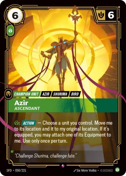 Azir, Ascendant (V.1 - Rare) - Spiritforged (Rare) [SFD-050] — riftbound card