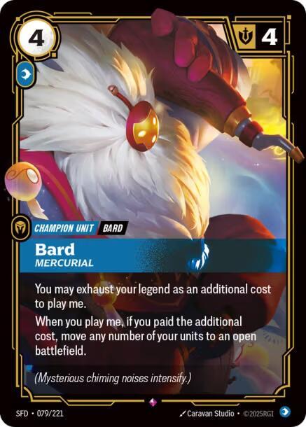 Bard, Mercurial (V.1 - Rare) - Spiritforged (Rare) [SFD-079] — riftbound card Main image
