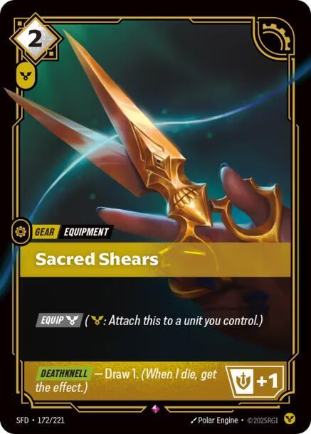 Sacred Shears - Spiritforged (Rare) [SFD-172] — riftbound card