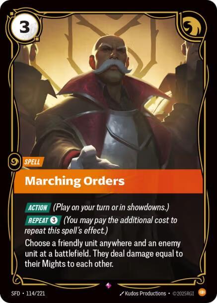 Marching Orders - Spiritforged (Rare) [SFD-114] — riftbound card
