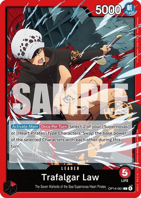 Trafalgar Law (OP14-001) (V.1) - The Azure Sea's Seven (Leader) [OP14-001] — one-piece card