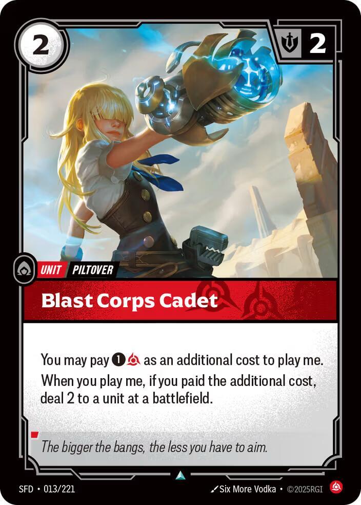 Blast Corps Cadet - Spiritforged (Uncommon) [SFD-013] — riftbound card