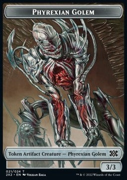 Phyrexian Golem Token (C 3/3) // Elemental Token (R 1/1) - Double Masters 2022: Extras (Token) [X2X2-T 21/13]