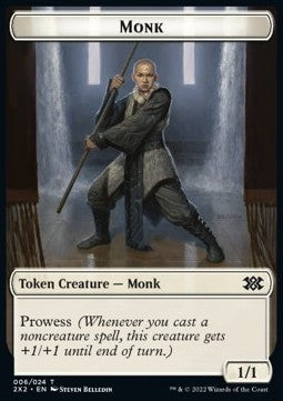 Monk Token (W 1/1 Prowess) // Faerie Rogue (B 1/1) - Double Masters 2022: Extras (Token) [X2X2-T 6/11]
