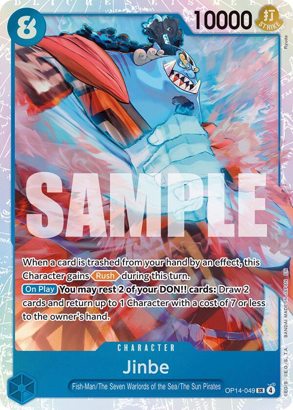 Jinbe (OP14-049) (V.1) - The Azure Sea's Seven (Super Rare) [OP14-049] — one-piece card