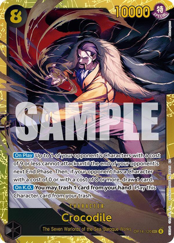 Crocodile (OP14-120) (V.1) - The Azure Sea's Seven (Secret Rare) [OP14-120] — one-piece card Hauptbild