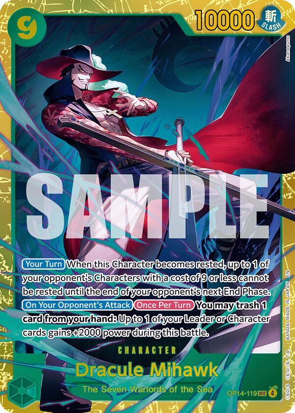 Dracule Mihawk (OP14-119) (V.1) - The Azure Sea's Seven (Secret Rare) [OP14-119] — one-piece card