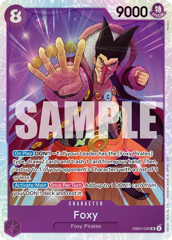 Foxy (EB04-036) (V.1) - The Azure Sea's Seven (Super Rare) [OP14-EB04-036] — one-piece card