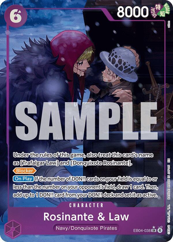 Rosinante & Law (EB04-038) (V.2) - The Azure Sea's Seven (Alternate Art) [OP14-EB04-038] — one-piece card