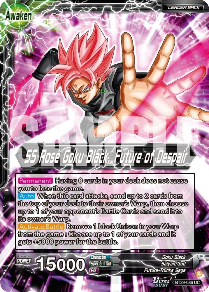 Goku Black // SS Rosé Goku Black, Future of Despair (V.1 - Uncommon) - Fearsome Rivals (Uncommon) [BT29-086] — dragon-ball card