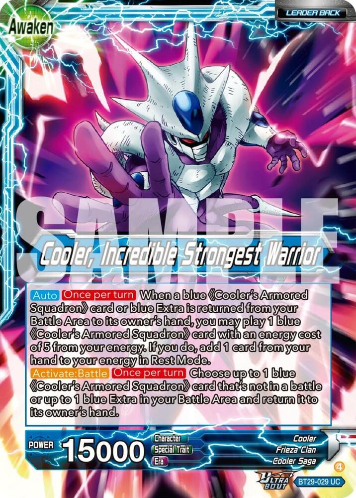 Cooler // Cooler, Incredible Strongest Warrior (V.1 - Uncommon) - Fearsome Rivals (Uncommon) [BT29-029] — dragon-ball card