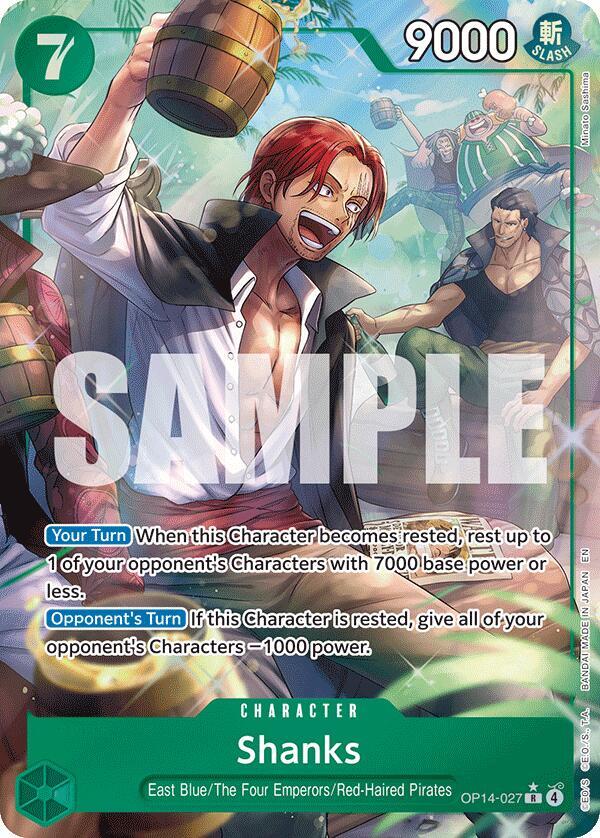 Shanks (OP14-027) (V.2) - The Azure Sea's Seven (Alternate Art) [OP14-027] — one-piece card