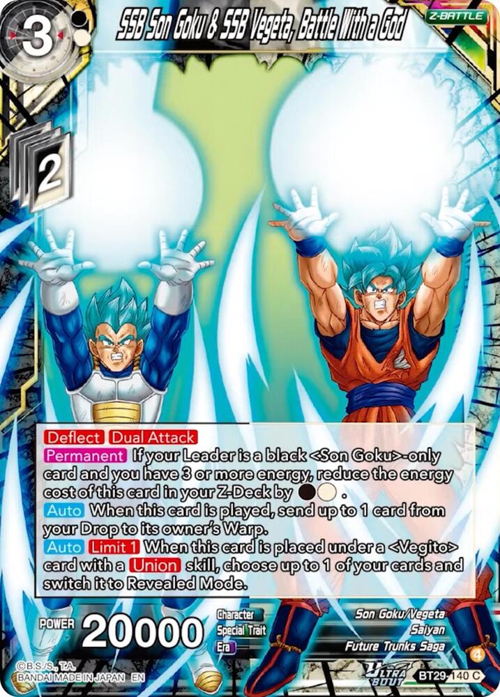 SSB Son Goku & SSB Vegeta, Battle With a God - Fearsome Rivals (Common) [BT29-140] — dragon-ball card Hoofdafbeelding