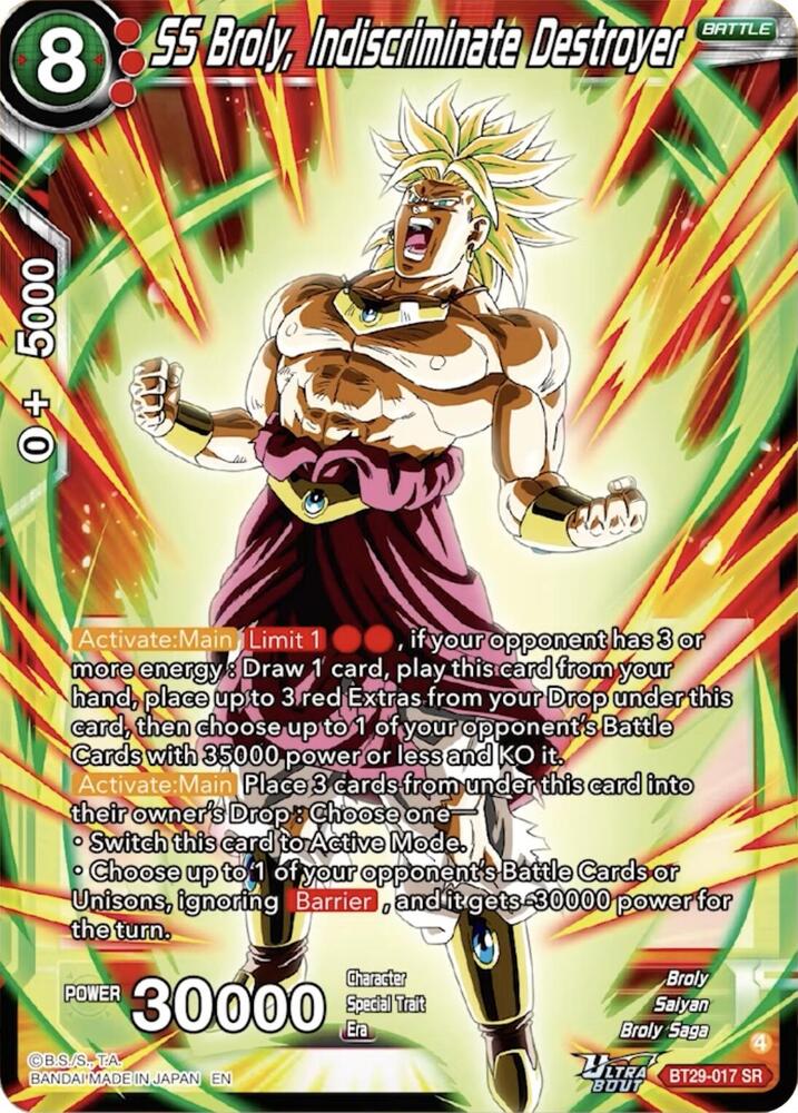 SS Broly, Indiscriminate Destroyer - Fearsome Rivals (Super Rare) [BT29-017] — dragon-ball card
