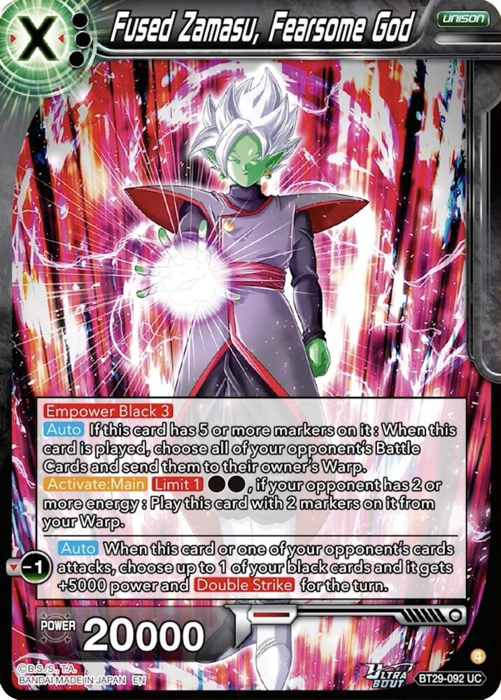 Fused Zamasu, Fearsome God (V.1 - Uncommon) - Fearsome Rivals (Uncommon) [BT29-092] — dragon-ball card