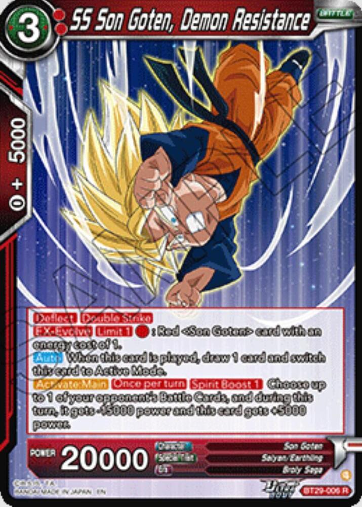 SS Son Goten, Demon Resistance - Fearsome Rivals (Rare) [BT29-006] — dragon-ball card