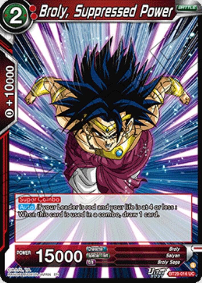 Broly, Suppressed Power - Fearsome Rivals (Uncommon) [BT29-016] — dragon-ball card