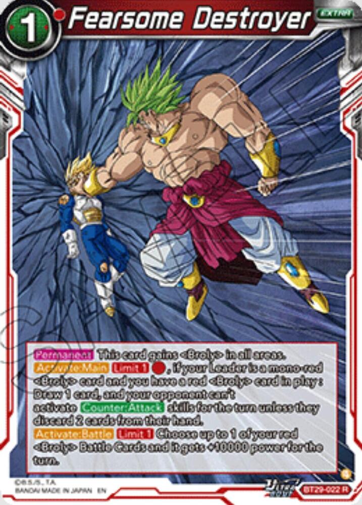 Fearsome Destroyer (V.1 - Rare) - Fearsome Rivals (Rare) [BT29-022] — dragon-ball card