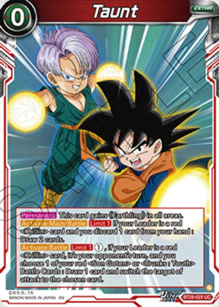 Taunt - Fearsome Rivals (Uncommon) [BT29-025] — dragon-ball card
