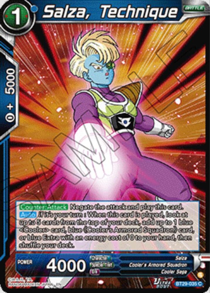 Salza, Technique - Fearsome Rivals (Common) [BT29-035] — dragon-ball card
