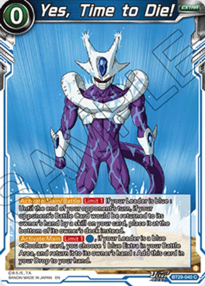 Yes, Time to Die! (V.1 - Common) - Fearsome Rivals (Common) [BT29-040] — dragon-ball card Hoofdafbeelding