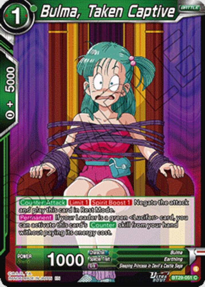 Bulma, Taken Captive - Fearsome Rivals (Common) [BT29-051] — dragon-ball card