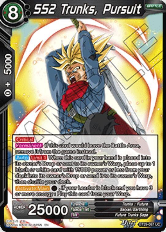 SS2 Trunks, Pursuit (V.1 - Uncommon) - Fearsome Rivals (Uncommon) [BT29-097] — dragon-ball card