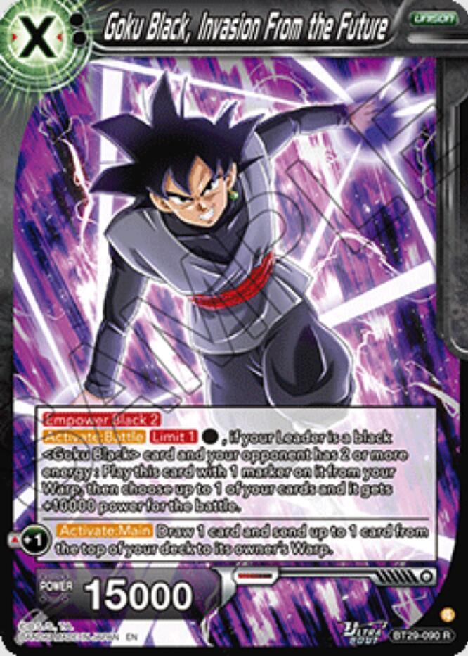 Goku Black, Invasion From the Future - Fearsome Rivals (Rare) [BT29-090] — dragon-ball card