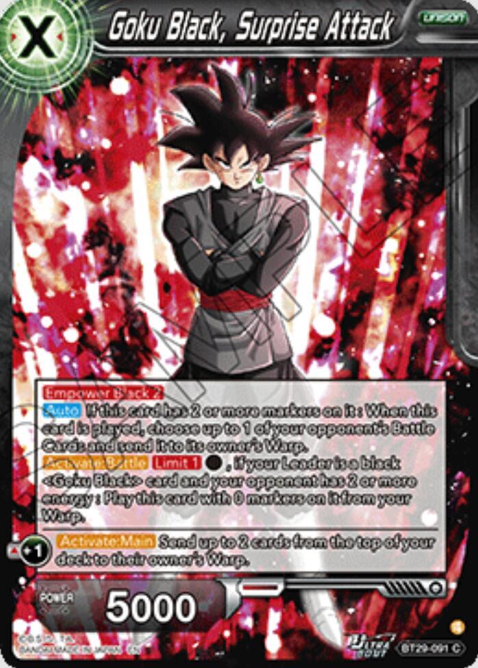 Goku Black, Surprise Attack - Fearsome Rivals (Common) [BT29-091] — dragon-ball card