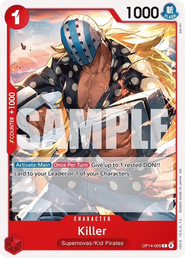 Killer (OP14-005) - The Azure Sea's Seven (Common) [OP14-005] — one-piece card Main image
