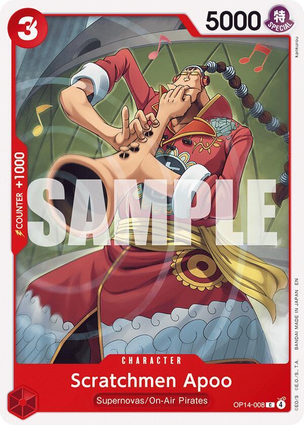 Scratchmen Apoo (OP14-008) - The Azure Sea's Seven (Common) [OP14-008] — one-piece card