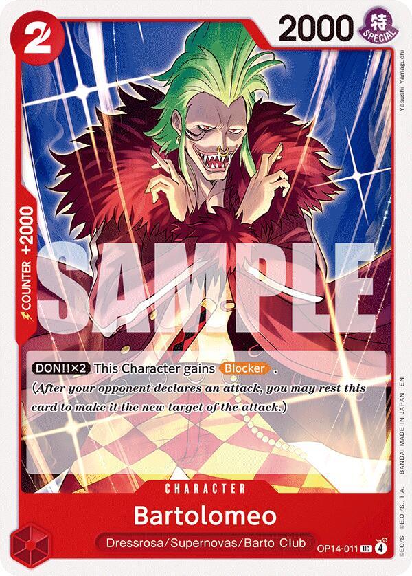 Bartolomeo (OP14-011) - The Azure Sea's Seven (Uncommon) [OP14-011] — one-piece card Main image