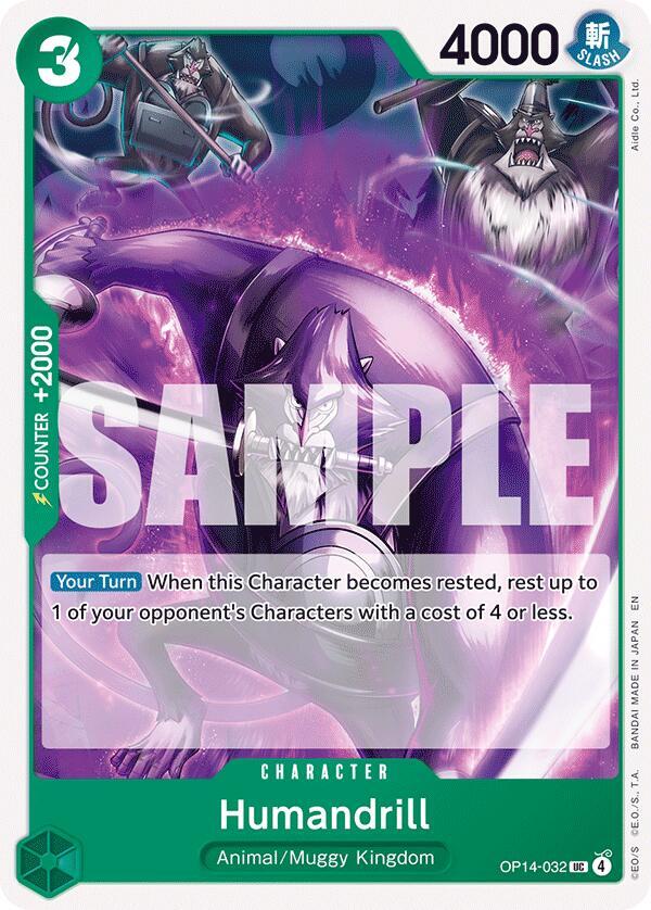 Humandrill (OP14-032) - The Azure Sea's Seven (Uncommon) [OP14-032] — one-piece card Immagine principale del prodotto