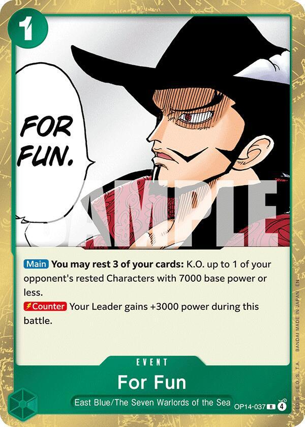 For Fun (OP14-037) - The Azure Sea's Seven (Rare) [OP14-037] — one-piece card Hoofdafbeelding