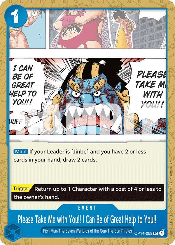 Please Take Me with You!! I Can Be of Great Help to You!! (OP14-059) - The Azure Sea's Seven (Uncommon) [OP14-059] — one-piece card