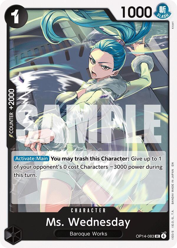 Ms. Wednesday (OP14-083) - The Azure Sea's Seven (Uncommon) [OP14-083] — one-piece card