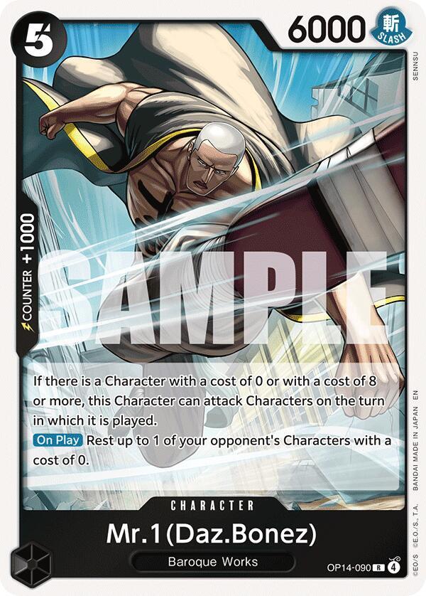 Mr.1(Daz.Bonez) (OP14-090) (V.1) - The Azure Sea's Seven (Rare) [OP14-090] — one-piece card